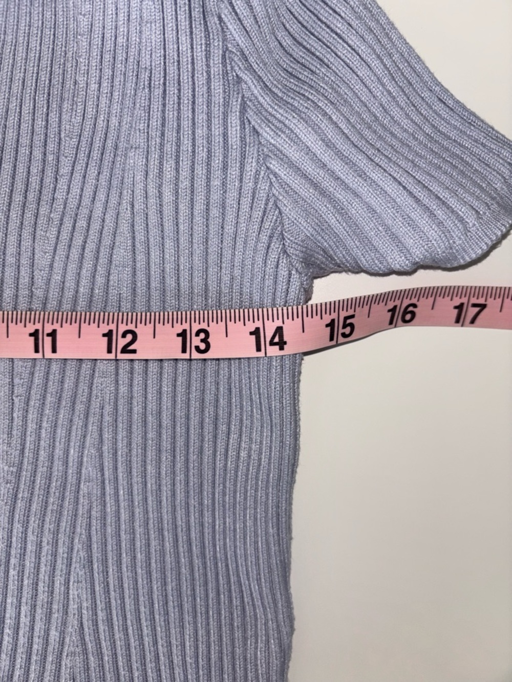Abercrombie & Fitch Light Blue Ribbed Knit Polo V-Neck Mini Dress - Picture 7 of 7